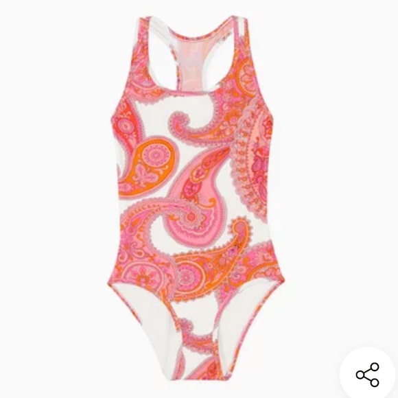 Zimmermann Girls Pink Paisley One Piece Swimsuit